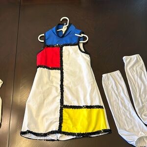 Disco costume with gogo boot covers